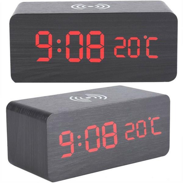 Wireless Charging Alarm Clock | Wooden Alarm Clock | Topsuper