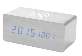 Smart Wireless Charging Wooden Alarm Clock