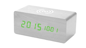 Smart Wireless Charging Wooden Alarm Clock