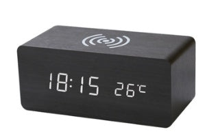 Smart Wireless Charging Wooden Alarm Clock