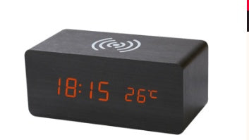 Smart Wireless Charging Wooden Alarm Clock