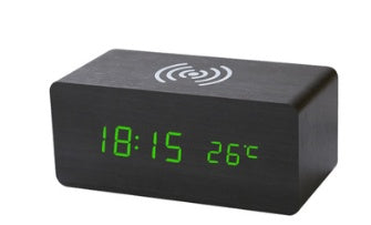 Smart Wireless Charging Wooden Alarm Clock