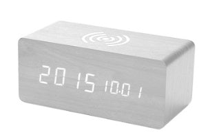 Smart Wireless Charging Wooden Alarm Clock