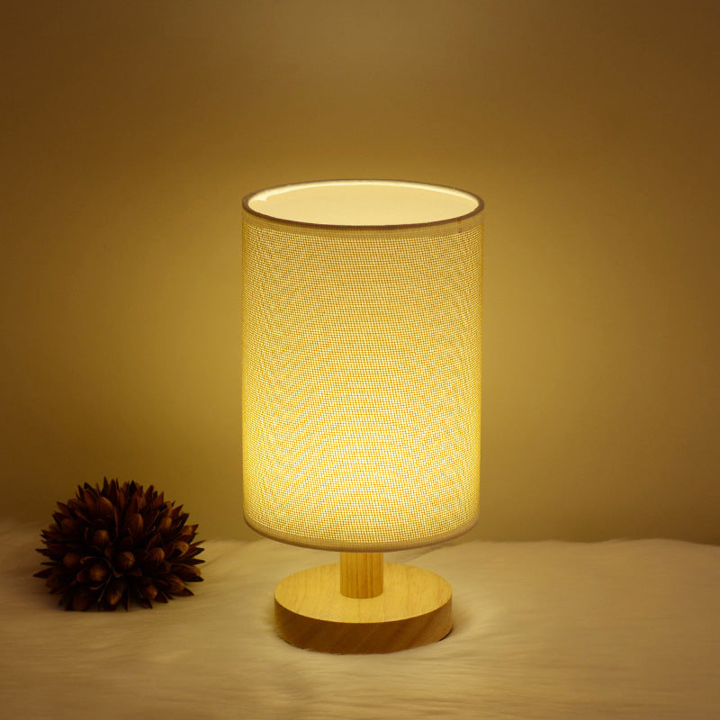 Wooden Table Lamp | Cloth Covered Lamp | Topsuper