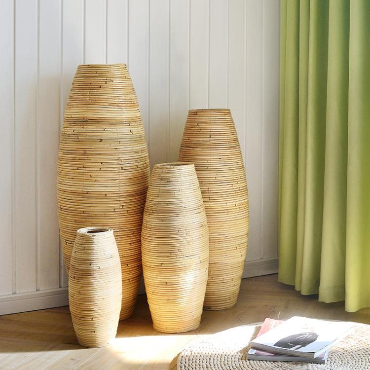 Natural Color Indonesian Rattan Vase