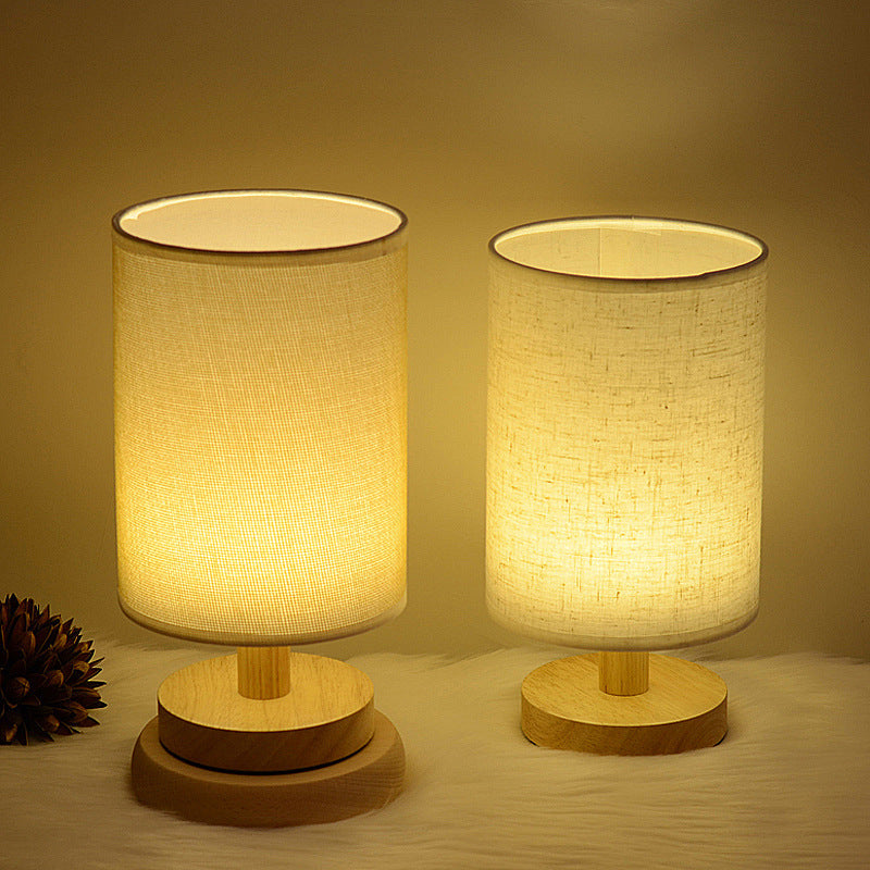 Wooden Table Lamp | Cloth Covered Lamp | Topsuper