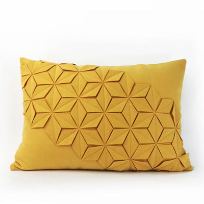 Modern Neoclassical Hand-Made Yellow Decorative Pillow
