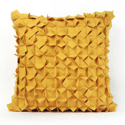 Modern Neoclassical Hand-Made Yellow Decorative Pillow