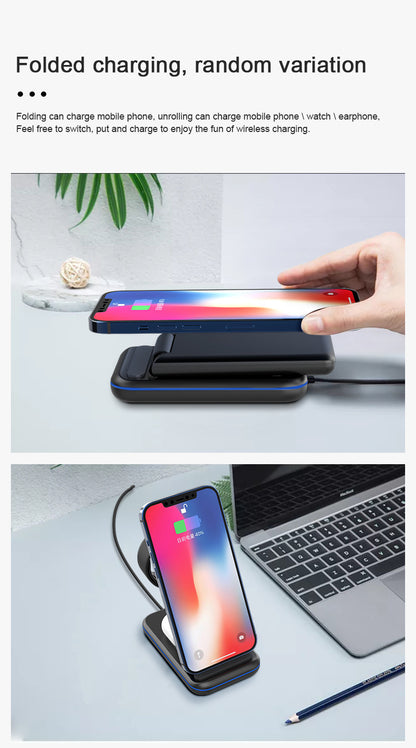 Folding 3-in-1 Wireless Charging Stand
