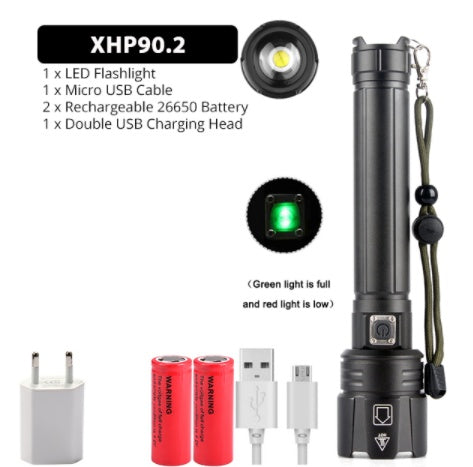 Rechargeable Glare Flashlight with Power Display