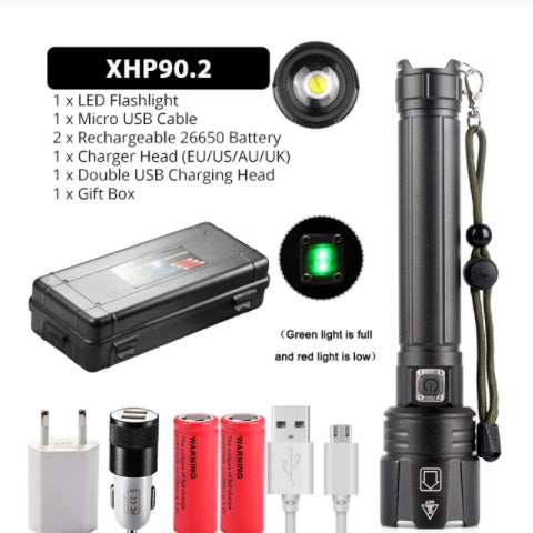 Rechargeable Glare Flashlight with Power Display