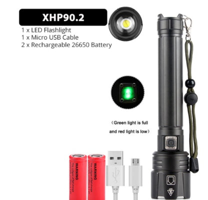 Rechargeable Glare Flashlight with Power Display