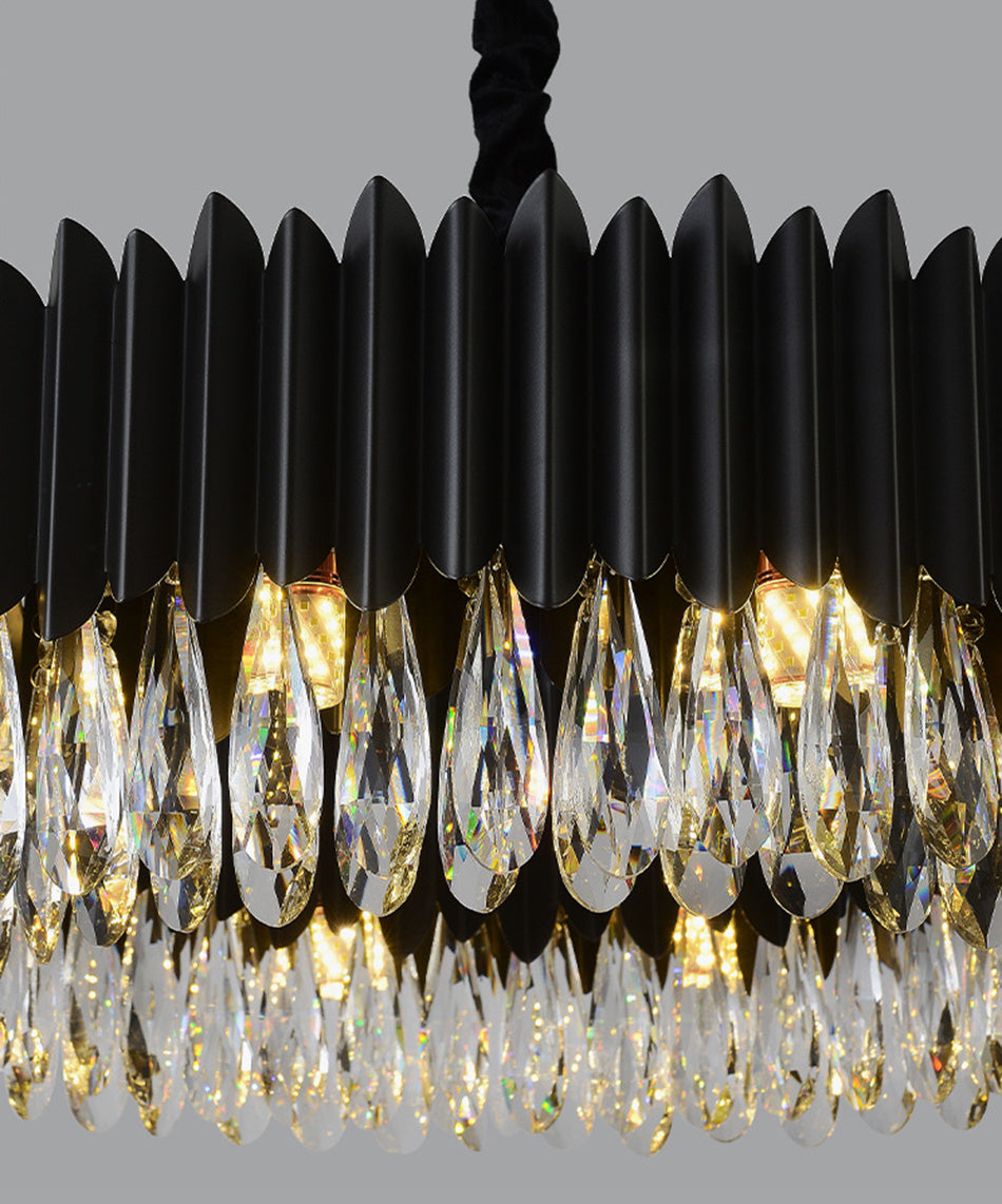 Modern Simple Black Crystal Lighting