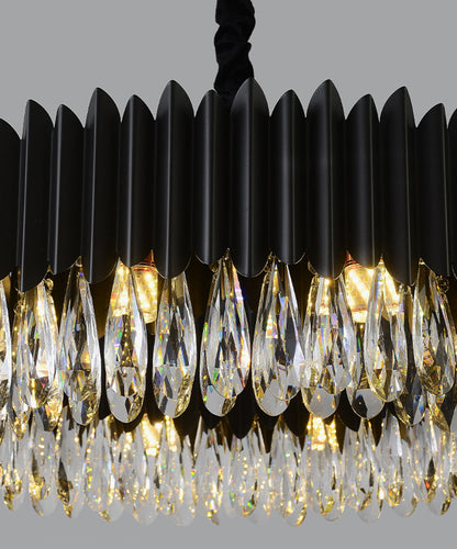 Modern Simple Black Crystal Lighting