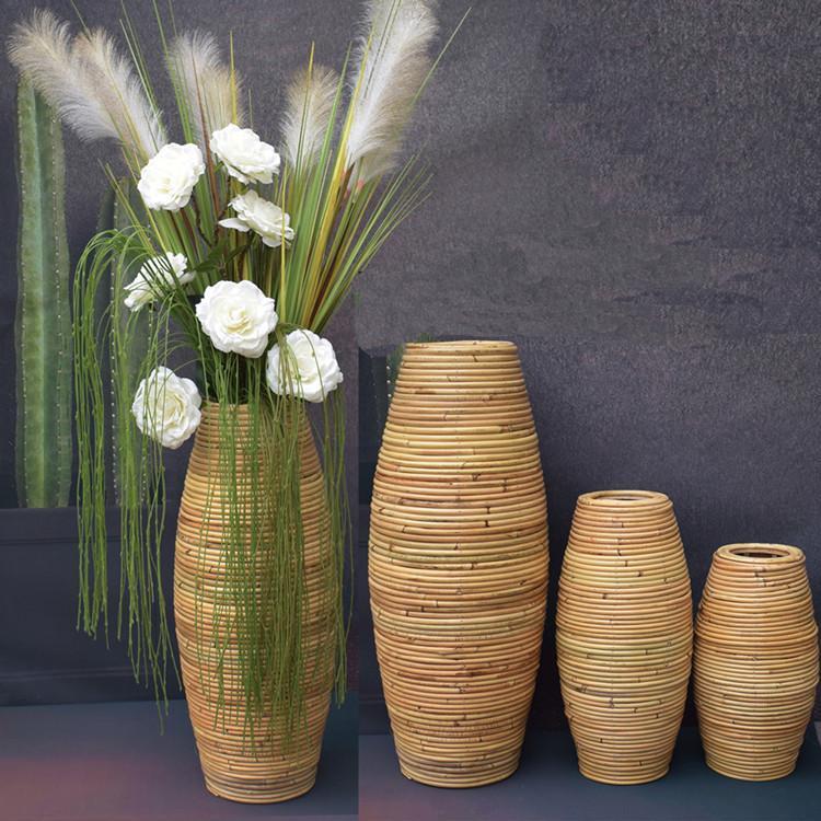 Indonesian Rattan Vase | Natural Color Rattan Vase | Topsuper